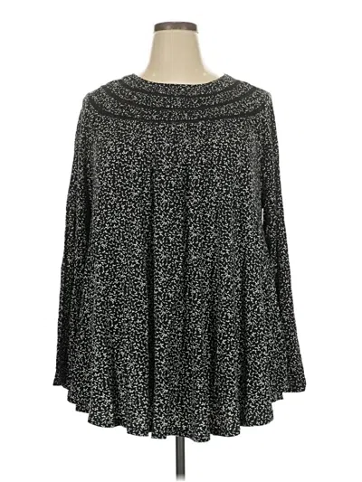 Lane Bryant Long Sleeve Blouse In Black