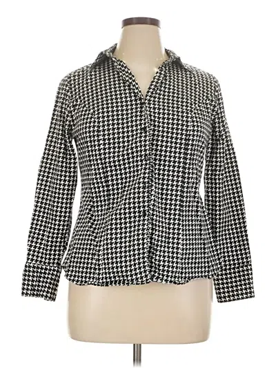 Pre-owned Lane Bryant Long Sleeve Blouse In Black