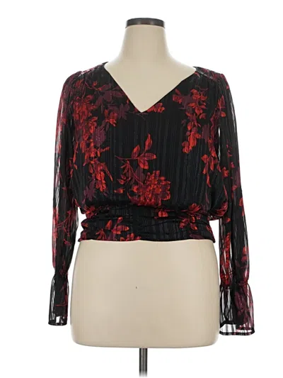 Lane Bryant Long Sleeve Blouse In Black