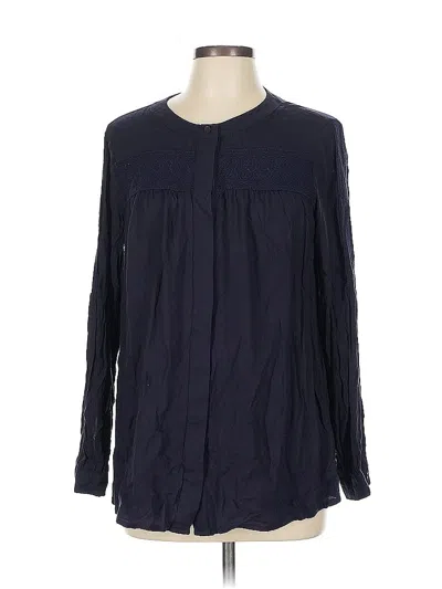 Pre-owned Lane Bryant Long Sleeve Blouse In Blue