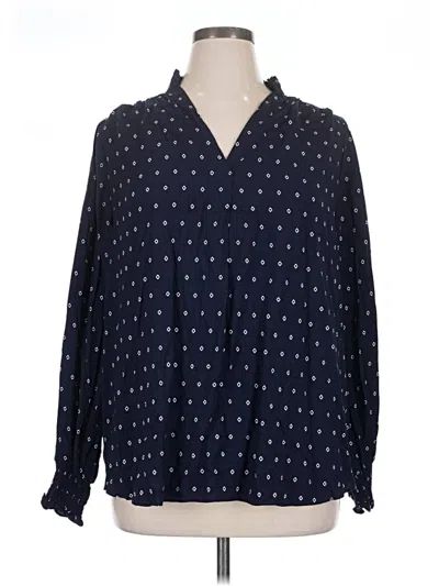 Lane Bryant Long Sleeve Blouse In Black