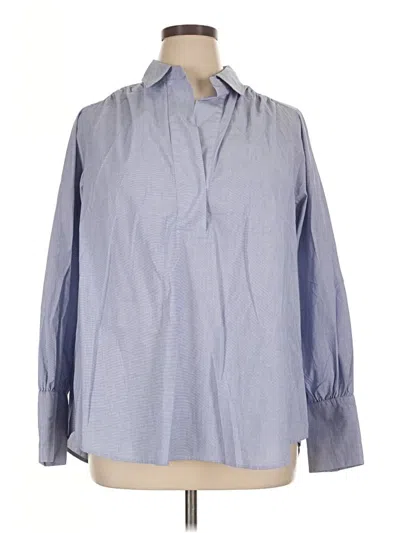 Lane Bryant Long Sleeve Blouse In Blue