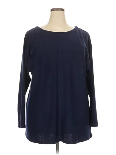 Lane Bryant Long Sleeve Blouse In Blue
