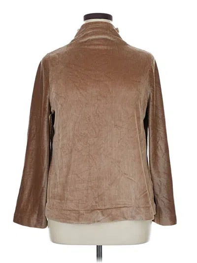 Pre-owned Lane Bryant Long Sleeve Blouse In Brown