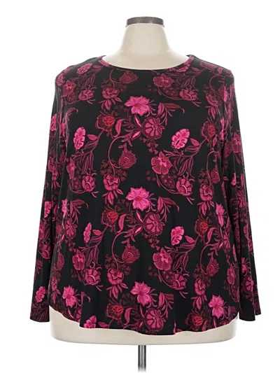 Pre-owned Lane Bryant Long Sleeve Blouse In Burgundy