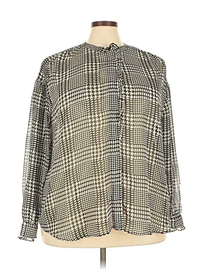 Pre-owned Lane Bryant Long Sleeve Blouse In Gray