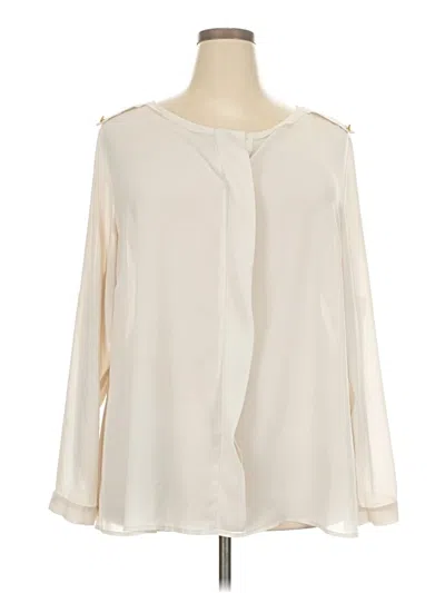 Pre-owned Lane Bryant Long Sleeve Blouse In Ivory