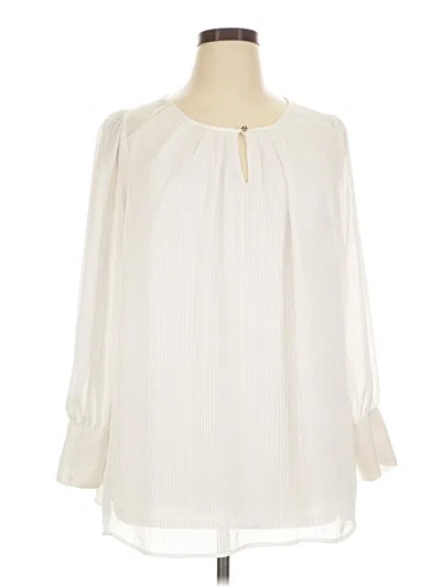 Pre-owned Lane Bryant Long Sleeve Blouse In Ivory