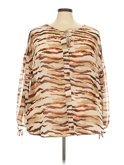 Lane Bryant Long Sleeve Blouse In Multi