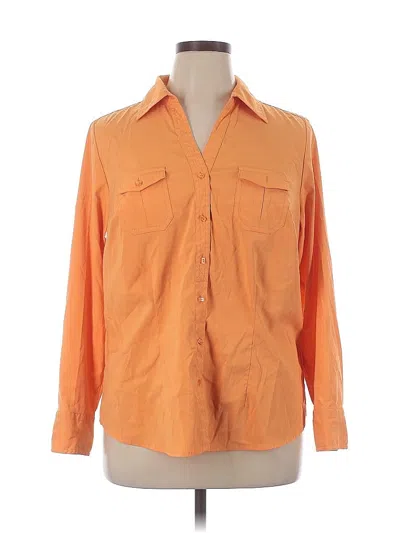 Pre-owned Lane Bryant Long Sleeve Blouse In Orange