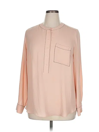 Pre-owned Lane Bryant Long Sleeve Blouse In Pink