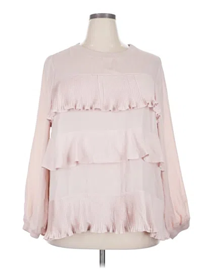 Pre-owned Lane Bryant Long Sleeve Blouse In Pink