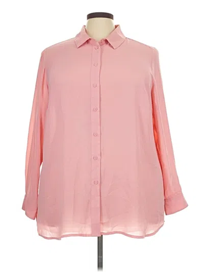 Pre-owned Lane Bryant Long Sleeve Blouse In Pink