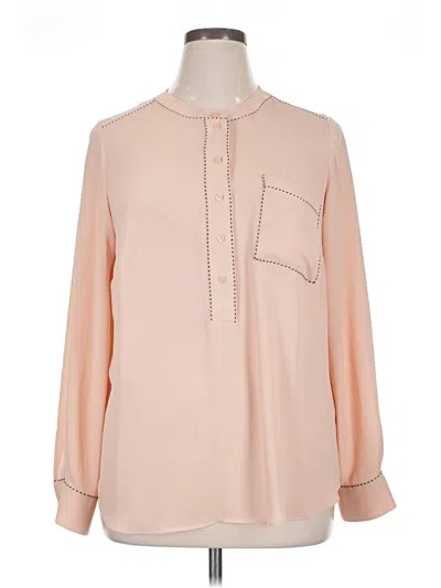 Pre-owned Lane Bryant Long Sleeve Blouse In Pink