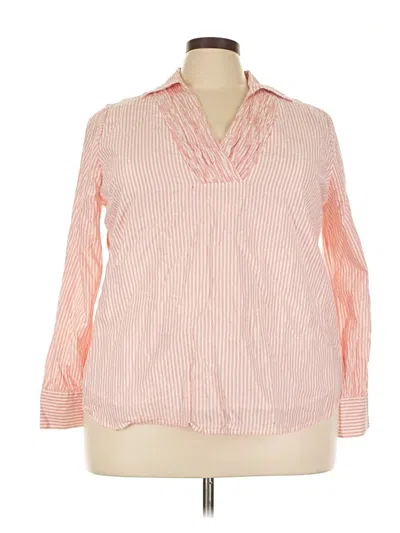 Pre-owned Lane Bryant Long Sleeve Blouse In Pink