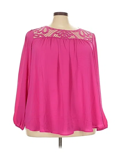 Lane Bryant Long Sleeve Blouse In Pink