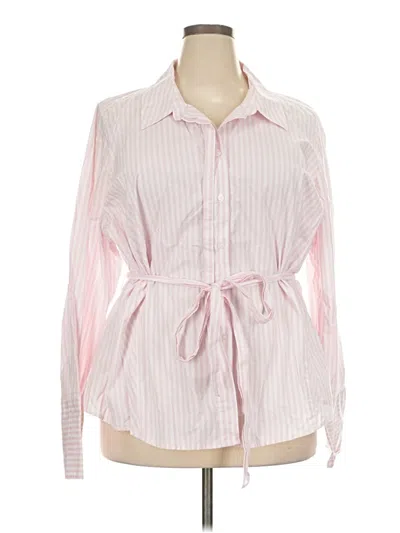 Pre-owned Lane Bryant Long Sleeve Blouse In Pink