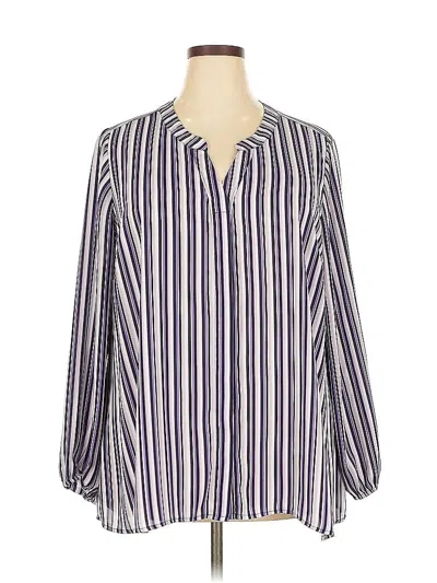 Pre-owned Lane Bryant Long Sleeve Blouse In Purple