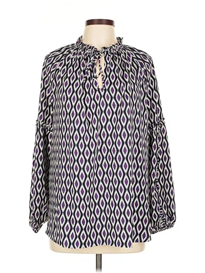 Pre-owned Lane Bryant Long Sleeve Blouse In Purple