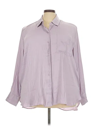 Pre-owned Lane Bryant Long Sleeve Blouse In Purple