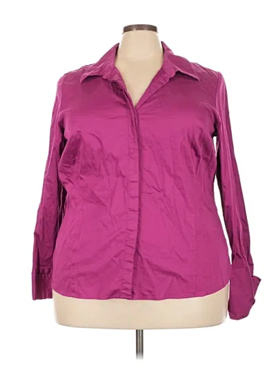 Pre-owned Lane Bryant Long Sleeve Blouse In Purple