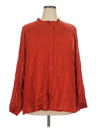 Lane Bryant Long Sleeve Blouse In Red
