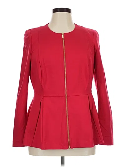Pre-owned Lane Bryant Long Sleeve Blouse In Red