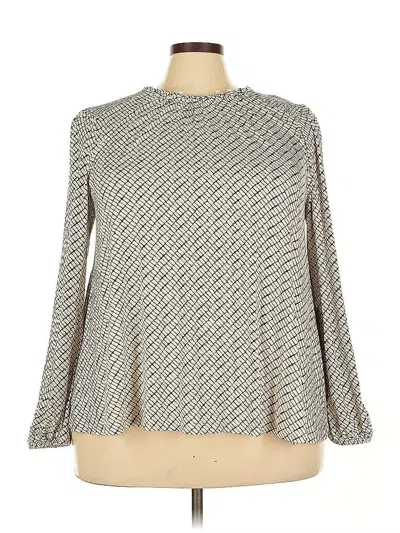 Pre-owned Lane Bryant Long Sleeve Blouse In Silver