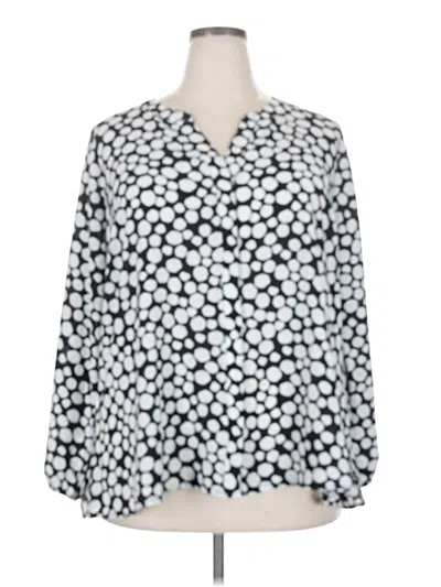 Pre-owned Lane Bryant Long Sleeve Blouse In Silver