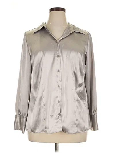 Pre-owned Lane Bryant Long Sleeve Blouse In Silver
