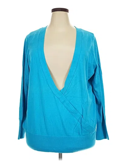 Lane Bryant Long Sleeve Blouse In Blue