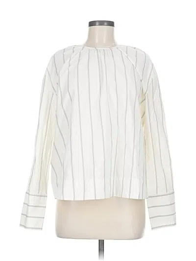 Pre-owned Lane Bryant Long Sleeve Blouse In White
