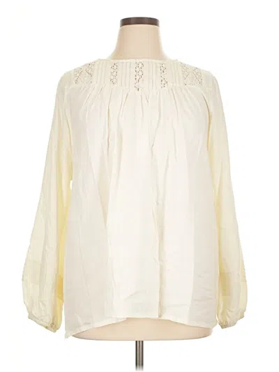 Lane Bryant Long Sleeve Blouse In White