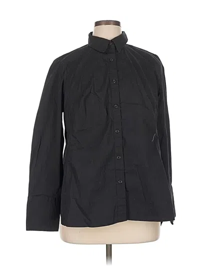 Pre-owned Lane Bryant Long Sleeve Button Down Shirt In Black