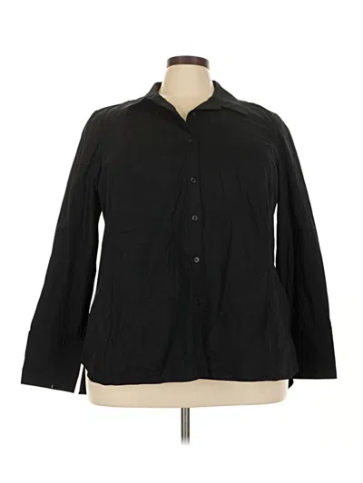 Pre-owned Lane Bryant Long Sleeve Button Down Shirt In Black