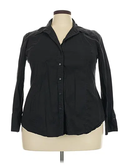 Pre-owned Lane Bryant Long Sleeve Button Down Shirt In Black