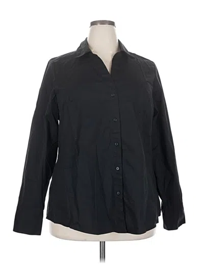 Pre-owned Lane Bryant Long Sleeve Button Down Shirt In Black