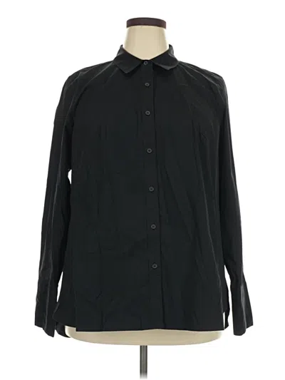 Lane Bryant Long Sleeve Button Down Shirt In Black