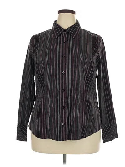 Pre-owned Lane Bryant Long Sleeve Button Down Shirt In Black