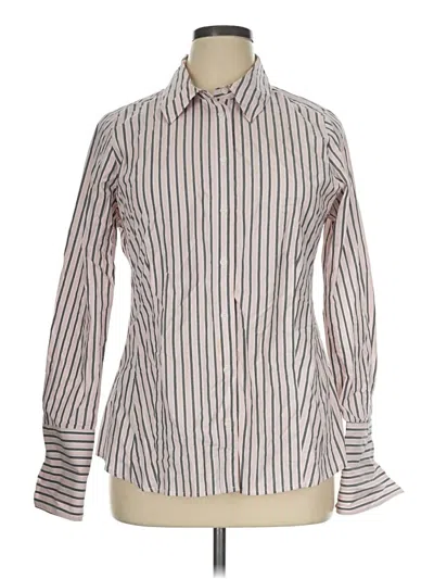 Pre-owned Lane Bryant Long Sleeve Button Down Shirt In Ivory