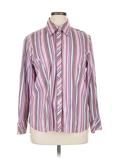 Pre-owned Lane Bryant Long Sleeve Button Down Shirt In Pink