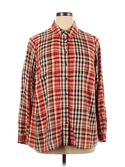 Lane Bryant Long Sleeve Button Down Shirt In Red