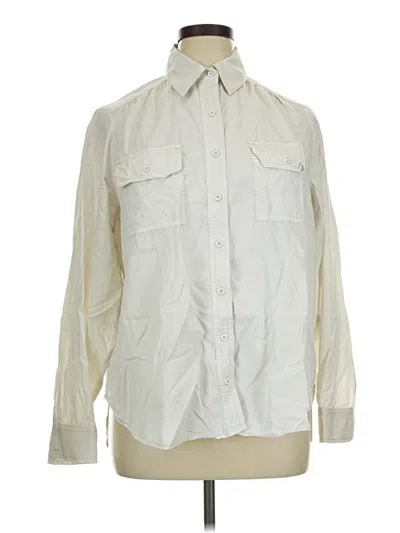 Pre-owned Lane Bryant Long Sleeve Button Down Shirt In White