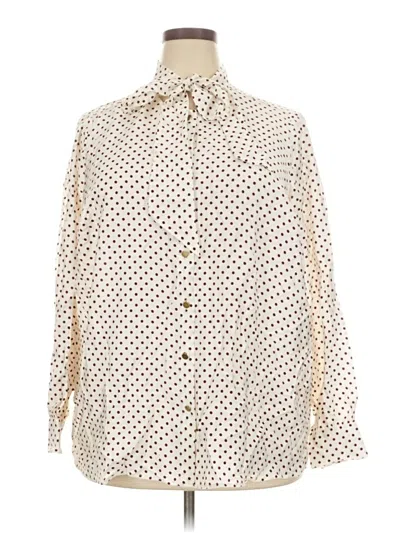 Pre-owned Lane Bryant Long Sleeve Button Down Shirt In White