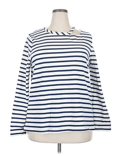 Pre-owned Lane Bryant Long Sleeve Polo Shirt In Blue