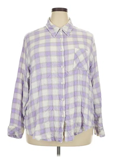 Pre-owned Lane Bryant Long Sleeve Polo Shirt In Purple