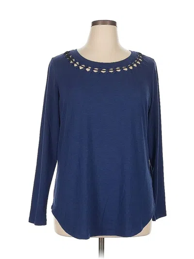 Pre-owned Lane Bryant Long Sleeve T-shirt In Blue