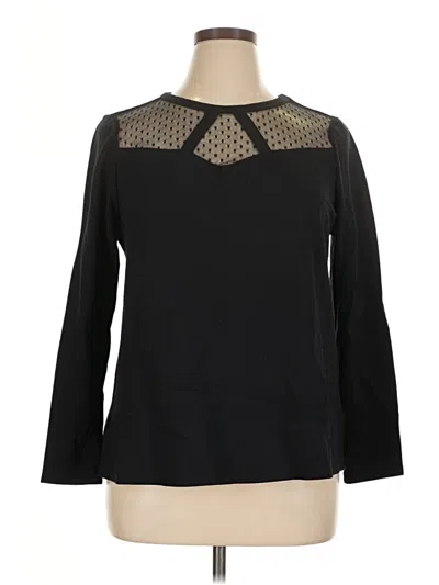 Pre-owned Lane Bryant Long Sleeve Top Black Keyhole Neckline Tops
