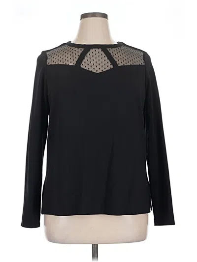 Pre-owned Lane Bryant Long Sleeve Top Black Mock Neckline Tops