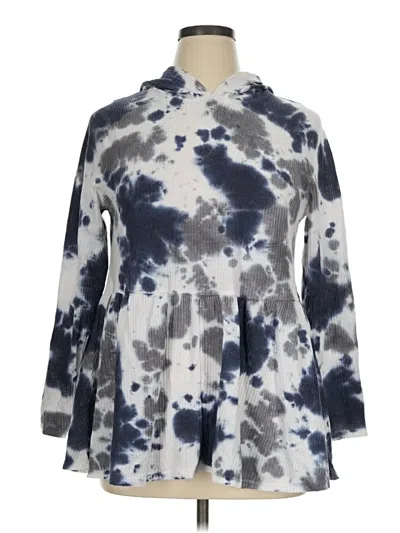 Pre-owned Lane Bryant Long Sleeve Top Blue Collared Neckline Tops